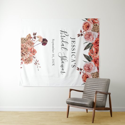 Herfst Bloemen Douche Achtergrond Fotocabine Wandkleed (In Situ (horizontaal))