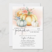 Herfst bloemen een klein pompoenHerfst Baby shower Kaart (Voorkant)