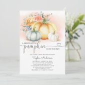 Herfst bloemen een klein pompoenHerfst Baby shower Kaart (Staand voorkant)
