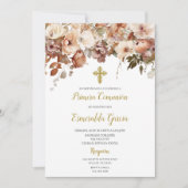 Herfst bloemen eerste communie Uitnodiging (Voorkant)