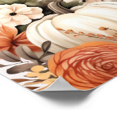 Herfst Bloemen Elegant Vrijgezellenfeest Poster (Hoek)