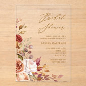 Herfst Bloemen Elegante Bruids Douche Uitnodiging (Voorkant)