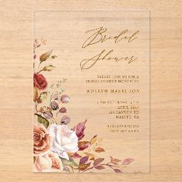 Herfst Bloemen Elegante Bruids Douche Uitnodiging