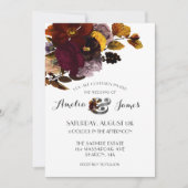  Herfst Bloemen Elegantie bruiloft Kaart (Voorkant)