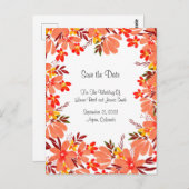 Herfst bloemen en afloopbladen Opslaan datum Briefkaart (Voorkant / Achterkant)