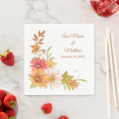 Herfst bloemen en bladeren bruiloft servet (Insitu)