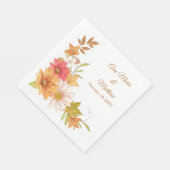 Herfst bloemen en bladeren bruiloft servet (Hoek)