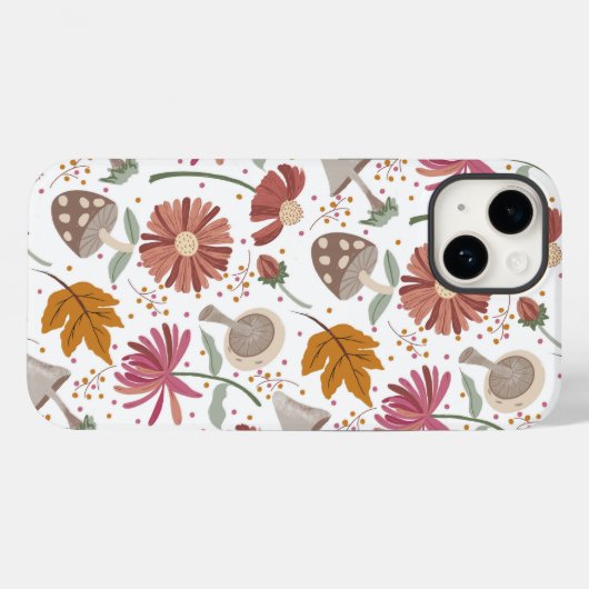 Herfst, bloemen en bladeren Case-Mate iPhone case (Achterkant (horizontaal))