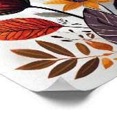 Herfst bloemen en bladeren poster (Hoek)