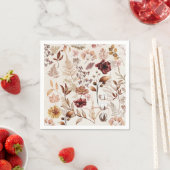 Herfst Bloemen en bladeren Waterverf Servet (Insitu)