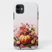 Herfst Bloemen en Pompoenen iPhone case (Achterkant)