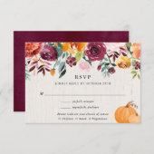 Herfst bloemen en pompoenen waterverf bruiloft RSV RSVP Kaartje (Voorkant / Achterkant)
