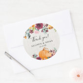Herfst Bloemen en pompoenen waterverf gunst Ronde Sticker (Envelop)