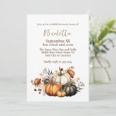 Herfst Bloemen en Pompoenen Waterverf Herfst Kaart (Staand voorkant)