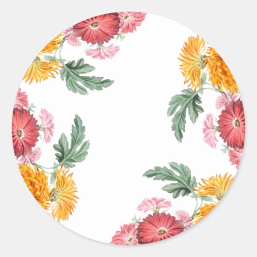 Herfst Bloemen Envelop Seal Stickers (Voorkant)