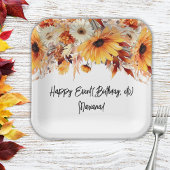 Herfst Bloemen Feest Papieren Bordje