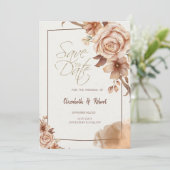 Herfst Bloemen Frame Bewaar de Datum Save The Date (Staand voorkant)