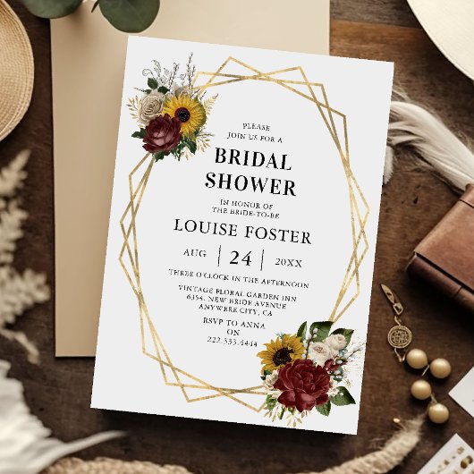 Herfst Bloemen & Geometrisch Lijst Vrijgezellenfee Kaart