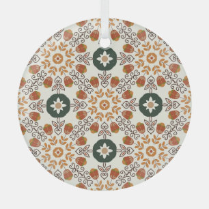 Herfst Bloemen Geometrisch, naadloos. Glas Ornament