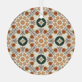 Herfst Bloemen Geometrisch, naadloos. Glas Ornament (Achterkant)
