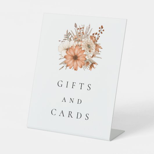 Herfst Bloemen Geschenken en Kaarten Bruiloft Reclamebord Met Voetstuk (Voorkant)