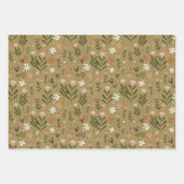 Herfst Bloemen & Gestreepte Gift Wrap Inpakpapier Vel (Voorkant 2)