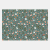 Herfst Bloemen & Gestreepte Gift Wrap Inpakpapier Vel (Voorkant)