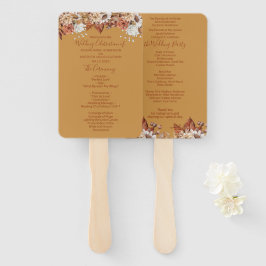 Herfst Bloemen Goud Bruiloft Hand Fan Handwaaier