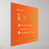 Herfst Bloemen Goud Folie Print RSVP (Laagn)