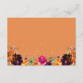 Herfst Bloemen Goud Glitter Verbrande Sinaasappel Informatiekaartje (Achterkant)