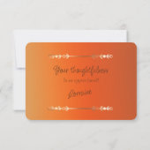 Herfst Bloemen Gouden Bedankkaart RSVP Kaartje (Achterkant)