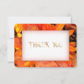 Herfst Bloemen Gouden Bedankkaart RSVP Kaartje (Voorkant)