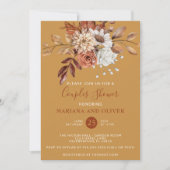 Herfst Bloemen Gouden Koppels Douche Kaart (Voorkant)