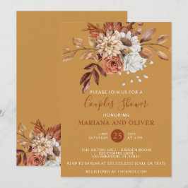 Herfst Bloemen Gouden Koppels Douche Kaart