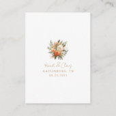 Herfst Bloemen & Groen Elopement Receptie Informatiekaartje (Achterkant)