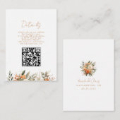 Herfst Bloemen & Groen Elopement Receptie Informatiekaartje (Voorkant / Achterkant)