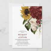  herfst bloemen groene bladeren bruiloft kaart (Voorkant)