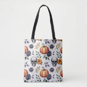 Herfst Bloemen Halloween Canvas tas (Voorkant)