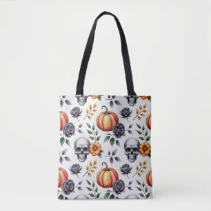 Herfst Bloemen Halloween Canvas tas