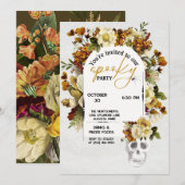 Herfst Bloemen Halloween Party uitnodiging (Voorkant / Achterkant)