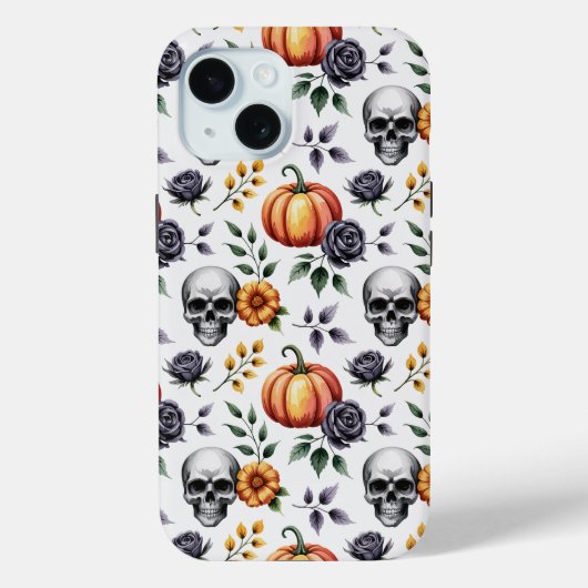 Herfst Bloemen Halloween Patroon Case-Mate iPhone Case (Achterkant)