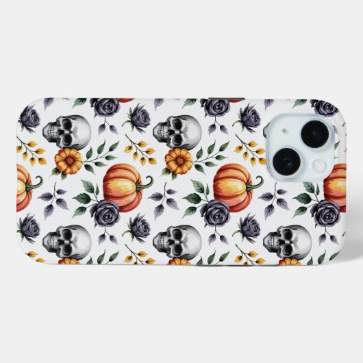 Herfst Bloemen Halloween Patroon Case-Mate iPhone Case (Achterkant (horizontaal))