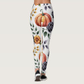 Herfst Bloemen Halloween Patroon Leggings (Achterkant)