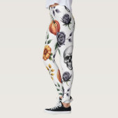 Herfst Bloemen Halloween Patroon Leggings (Links)
