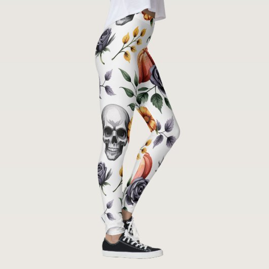 Herfst Bloemen Halloween Patroon Leggings (Rechts)