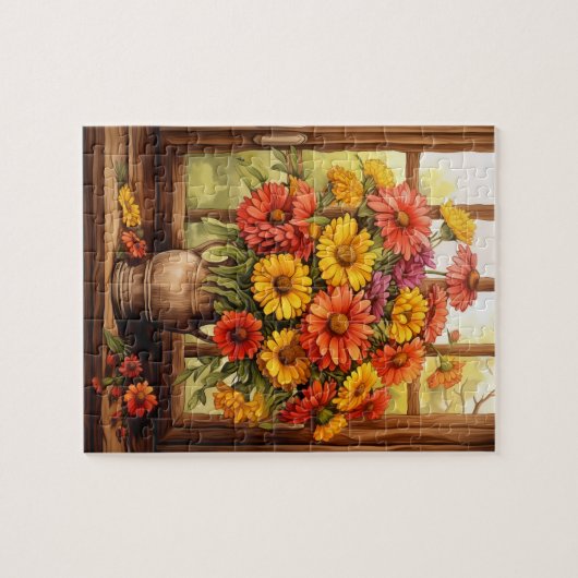 Herfst Bloemen Helenium Puzzel 110 stuks. 20,3 x 2 Legpuzzel (Horizontaal)