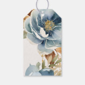 Herfst Bloemen Herfst bladeren Blauw Modern Bruilo Cadeaulabel (Achterkant)