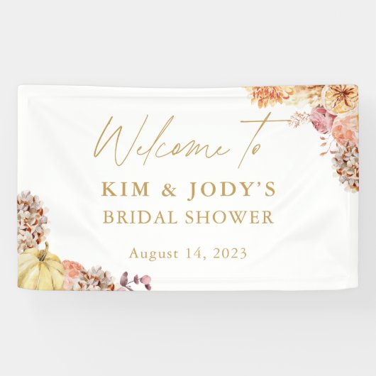 Herfst Bloemen Herfst In Liefde Vrijgezellenfeest  Spandoek (Horizontaal)