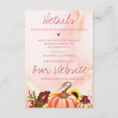 Herfst Bloemen Herfst Pompoen Bruiloft Details Informatiekaartje (Voorkant)