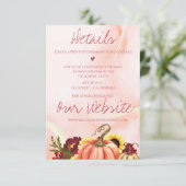 Herfst Bloemen Herfst Pompoen Bruiloft Details Informatiekaartje (Staand voorkant)